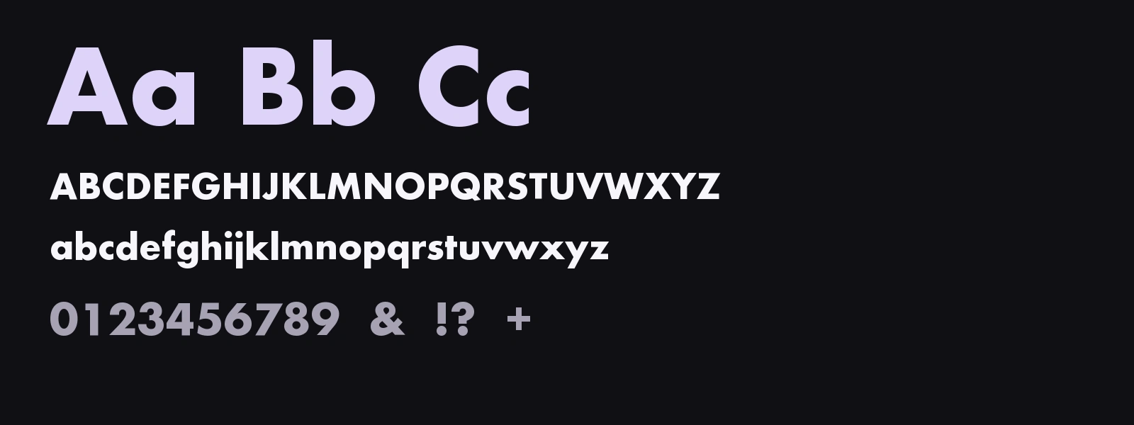 Futura Bold specimen: Aa Bb Cc, uppercase and lowercase alphabet, numbers and punctuation