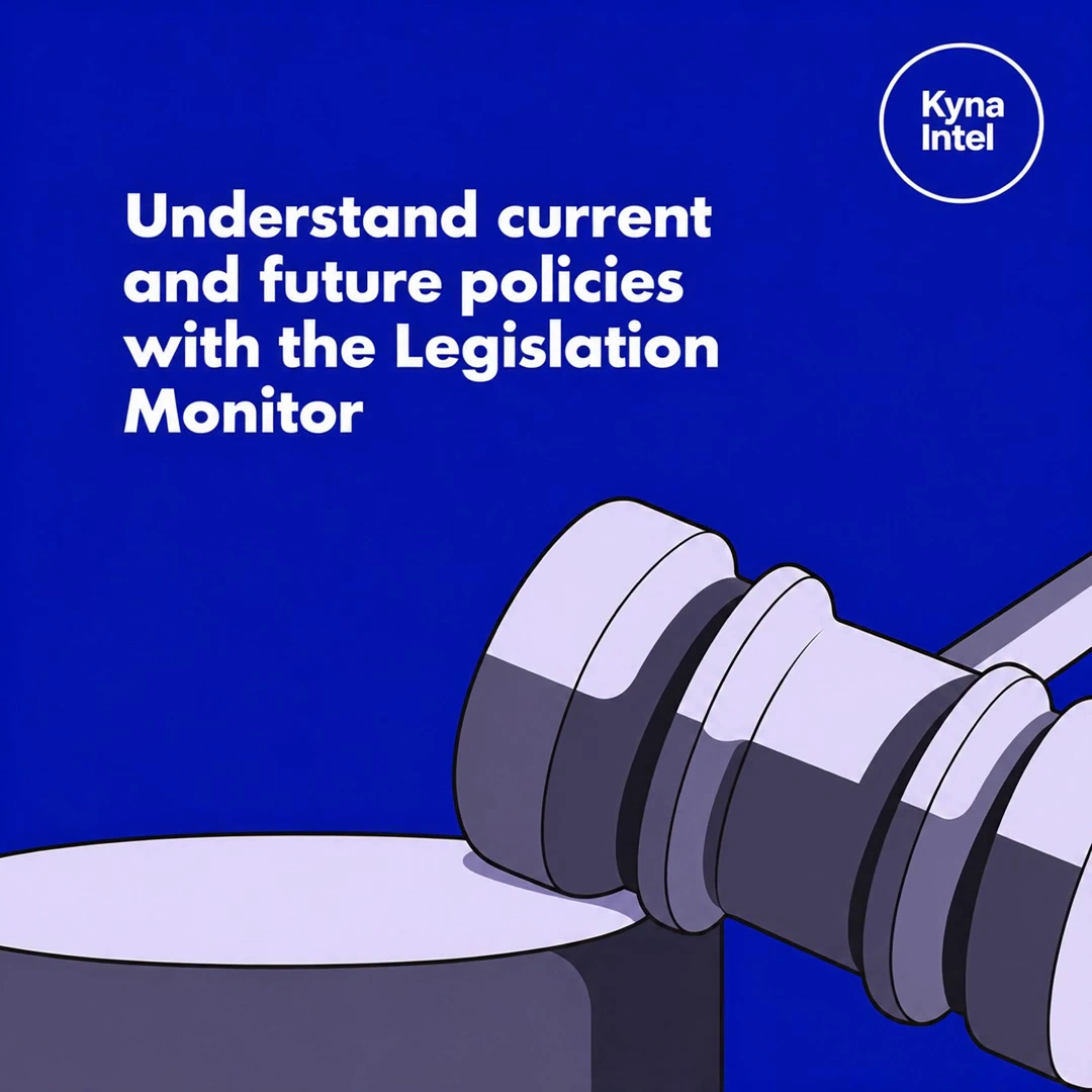 Kyna Intel legislation monitor social post, final animation frame
